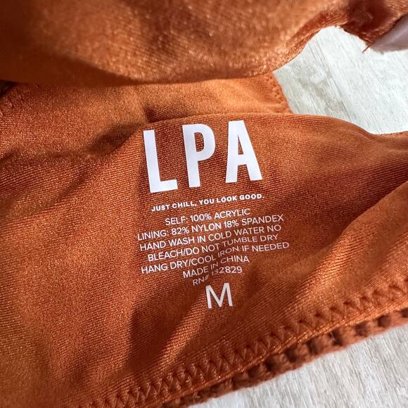 LPA Crochet Mystique Bikini Set in Rusty Orange Medium Top Small Bottoms - Picture 4 of 5